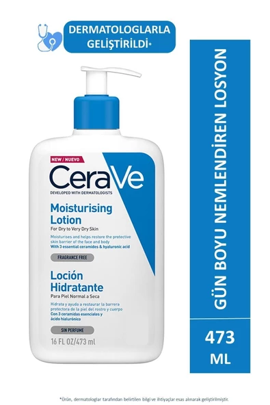 CeraVe Nemlendirici Losyon Kuru Ciltler Seramid Ve Hyalüronik Asit Içerikli Yüz Vücut 473ml ürün görseli 1