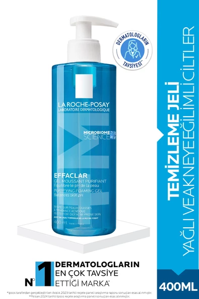 La Roche Posay Effaclar Jel Yağlı/Akneye Eğilim Gösteren Ciltler İçin Yüz Temizleme Jeli 400 ml ürün görseli 1