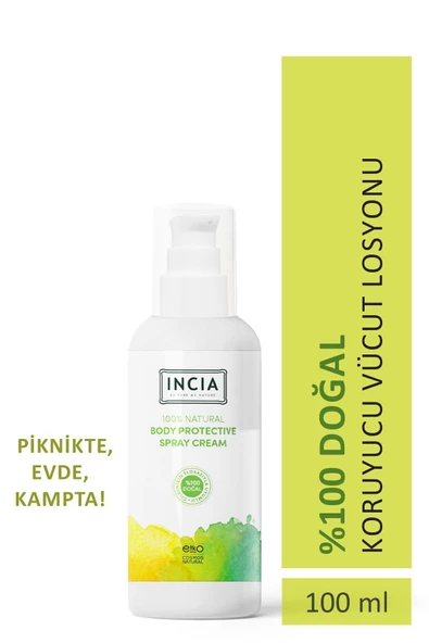 Incia %100 Doğal Koruyucu Vücut Losyonu Sprey Yenidoğan Bebek Çocuk İçin Limon Okaliptus Vegan 100 ml ürün görseli 1