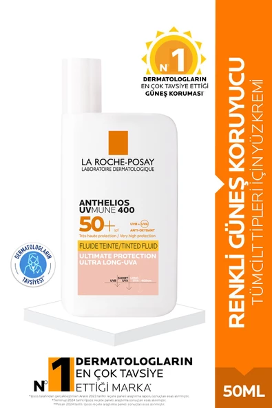 La Roche-Posay Anthelios UVmune 400 Tinted Fluid 50 ml 50 Faktör Renkli Güneş Kremi ürün görseli 1