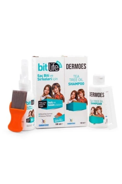 DERMOES BİT LİFE SPREYİ 100 ML BİT LİFE ŞAMPUANI 150 ML DEMİR TARAK HEDİYELİ KOFRE ürün görseli 1