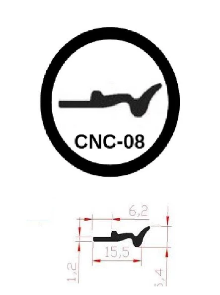 Contacall Cnc Kızak Fitili Cnc Sıyırıcı Contası 5 Metre Siyah ürün görseli 1