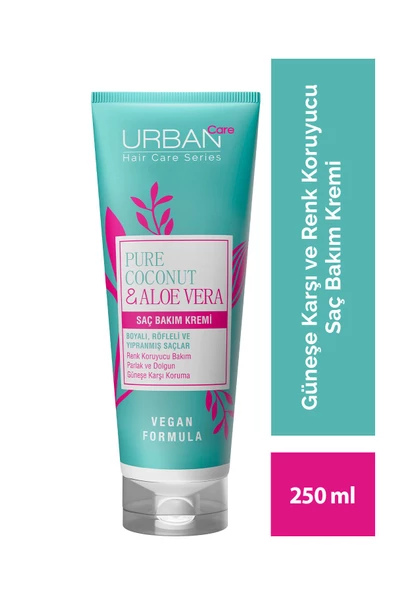 Pure Coconut&aloe Vera Boyalı Saçlara Özel Renk Koruyucu Saç Bakım Kremi-250ml-vegan ürün görseli 1