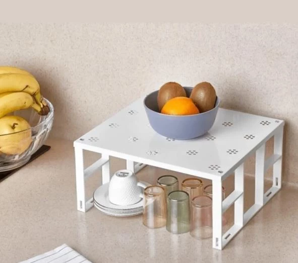 Organizer Dolap Içi Raf Düzenleyici Metal Beyaz 2 Adet ürün görseli 1