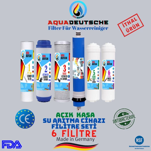 AQUA DEUTSCHE AÇIK KASA SU ARITMA CİHAZI 6 FİLTRE 12 AŞAMALI FİLTRE SETİ ürün görseli 1