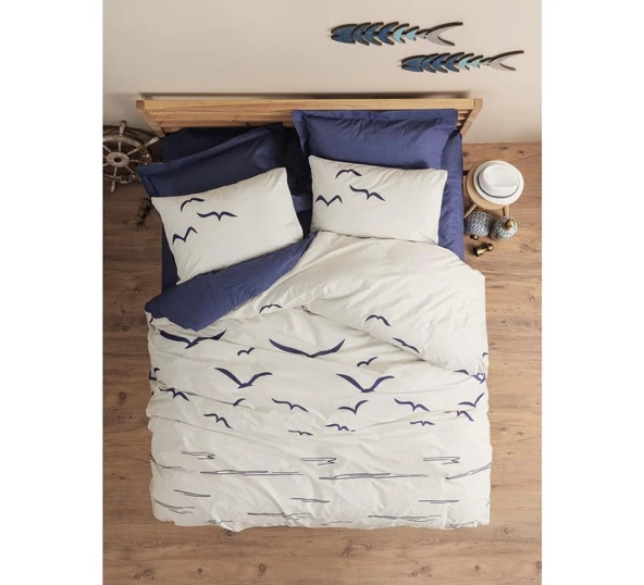 Cotton Box Maritime Tek Kişilik Nevresim Takımı Larum Lacivert ürün görseli 1