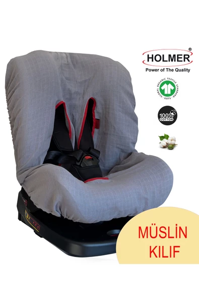 HOLMER Antialerjik/organik Müslin Kumaş Oto Koltuğu Kılıfı Çocuk oto koltuğu minderi ürün görseli 1