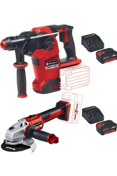 Einhell Herocco 36/28 Kırıcı Delici Axxio 125mm Avuç Taşlama 2x4.0ah Akülü Kömürsüz Set ürün görseli 1