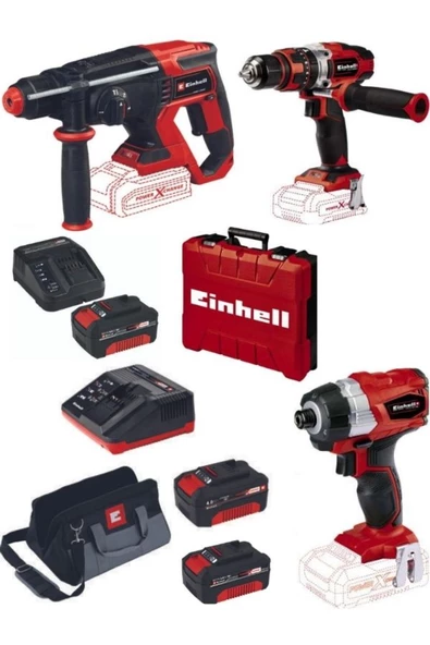 Einhell te-ci 18 bl Vidalama TE-CD 18/48 li-i  TE-HD 18/20 Matkap 3x4.0 Akülü Set ürün görseli 1