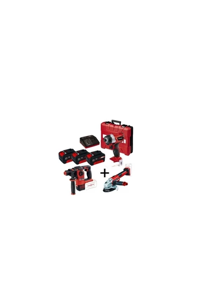 Einhell Kit1 18v Li-ion Akülü Matkap + Taşlama + Kırıcı Delici 3'lü Kömürsüz Makina Seti ürün görseli 1