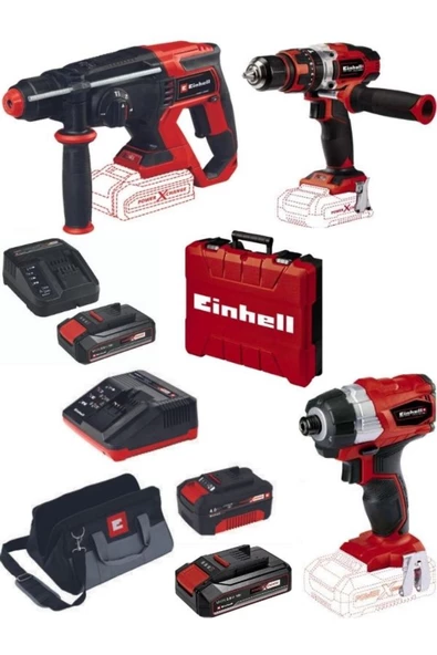 Einhell te-ci 18 bl Vidalama TE-CD 18/48 li-i  TE-HD 18/20 Matkap 2x2.5+4.0ah Akülü Set ürün görseli 1