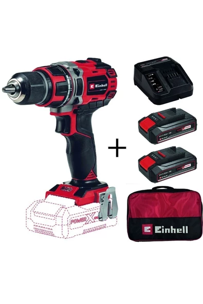 Einhell Te-cd 18/50 Li Bl Akülü Darbesiz Vidalama 2x2,5 Ah Starter Kit Bez Çanta ürün görseli 1