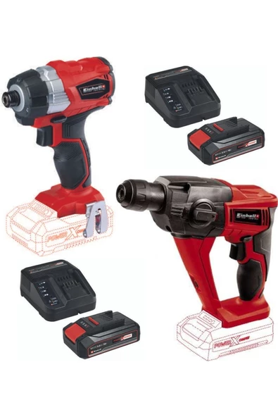 Einhell Te-cı 18 Bl Kömürsüz Torklu Vidalama Te-hd 18 Li Matkap 2x2.5ah Akülü Set ürün görseli 1