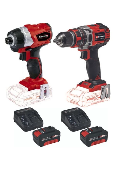 Einhell Te-cı 18 Li Bl Vidalama Te-cd 18/50 Li-i Bl Matkap 2x4.0ah Çift Akülü Kömürsüz Darbeli Set ürün görseli 1