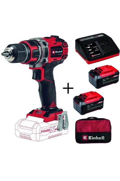 Einhell Te-cd 18/50 Li Bl Akülü Vidalama + 2x5,2 Ah Akü + Fastcaherger + Bez Çanta ürün görseli 1