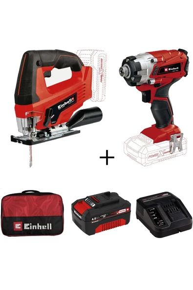 Einhell Te-cı 18/1 Li Darbeli Vidalama + Tc-js 18 Li Dekupaj Testere + 4 Ah Starterkit + Bez Çanta ürün görseli 1