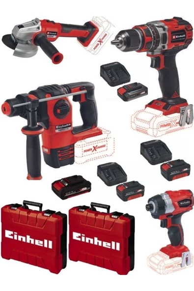 Einhell Tp-cd 18/50 Li-i Bl Matkap Te-cı 18 Bl Vidalama Herocco Axxio 125mm2x4.0+2.0+2.5 Akülü Set ürün görseli 1