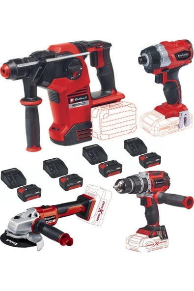 Einhell Te-cı 18 Bl Vidalama Tp-cd 18/60 Li-i Bl Herocco 36/28 Axxio 125 Mm 4x4.0ah Kömürsüz Set ürün görseli 1