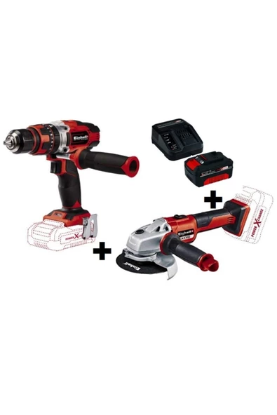 Einhell Te Ag Axxio Taşlama Te Cd 18/48 Li I Darbeli Vidalama 4,0 Amper Kit ürün görseli 1