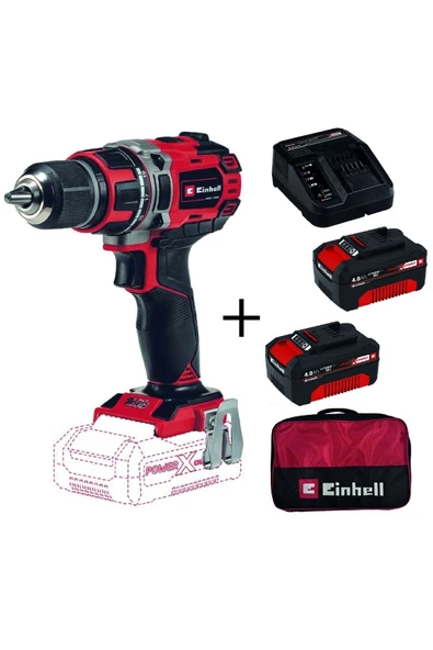 Einhell Te-cd 18/50 Li Bl Akülü Vidalama + 2x4 Ah Starterkit + Bez Çanta ürün görseli 1