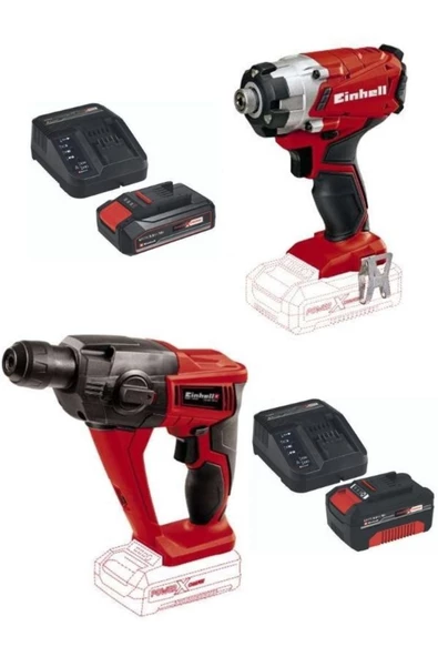 Einhell Te-cı 18/1 Li Akülü Darbeli Vidalama Te-hd 18 Li Vidalama Delme 2.5ah-4.0ah Darbeli Set ürün görseli 1