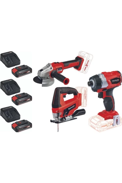 Einhell Axxio 18/115 Q Avuç Taşlama Tc-js 18 Li Dekupaj Te-cı 18 Bl Vidalama 3x2.5ah Akülü Set ürün görseli 1