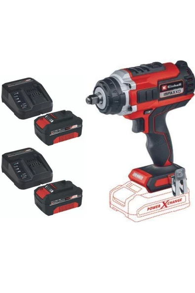 Einhell Impaxxo 18/400 2x4.0ah Akülü Kömürsüz Somun Sökme Makinesi ürün görseli 1