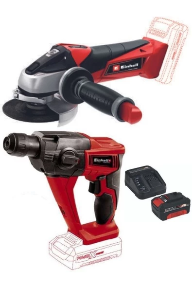 Einhell Te-hd 18 Li Akülü Vidalama Delme Te-ag 18/115 Akülü Avuç Taşlama 1x4.0ah Starter Kit Set ürün görseli 1