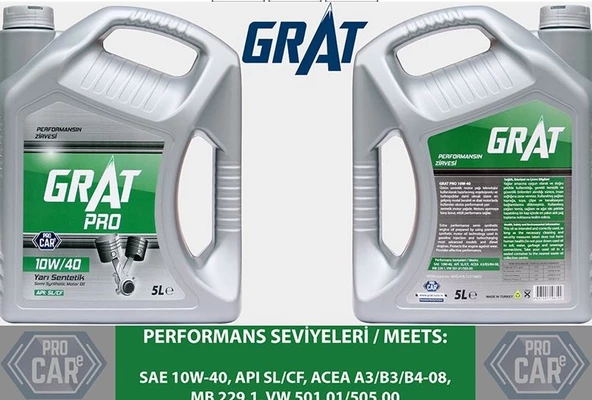 Grat 10w40 Motor Yagı Yarı Sentetık 5 Lt (610405) ürün görseli 1