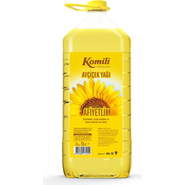 Komili Ayçiçek Yağı 5 Lt Dar Ağız Pet Şişe ürün görseli 1