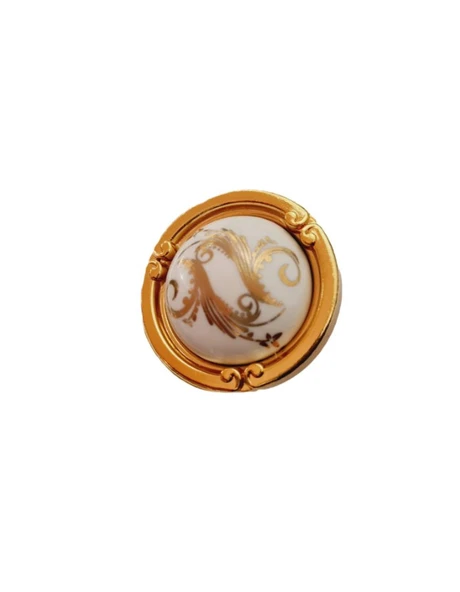 PORSELEN DÜĞME KULP METAL GOLD MOTİFLİ / 5 ADET ürün görseli 1