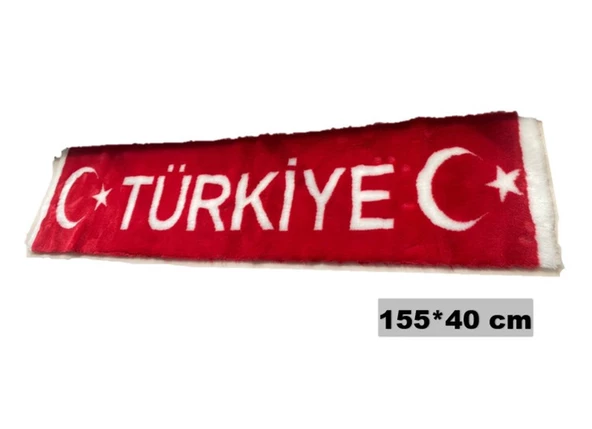 Torpido Üstü Ay Yıldızlı Türkiye Yazılı Peluş Örtü 155x40 Cm ürün görseli 1