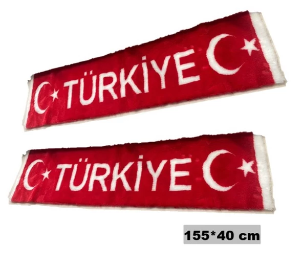 2 Adet Torpido Üstü Ay Yıldız Türkiye Yazılı Peluş Örtü 155x40 Cm ürün görseli 1