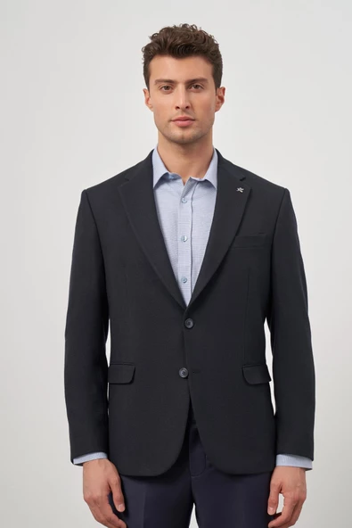 Lacivert  Baskılı Mono Yaka 4 Drop Comfort Fit Classic Ceket 1002245157 ürün görseli 1