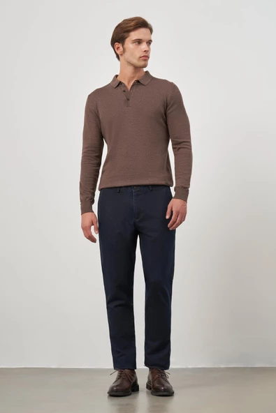 Lacivert Pamuklu Yandan Cepli Casual Comfort Fit Chino Pantolon 1003245156 ürün görseli 1