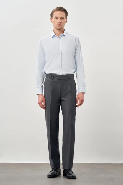 Füme Pamuklu Yandan Cepli Classic Slim Fit Modelli Pantolon Pantolon 1003245171 ürün görseli 1