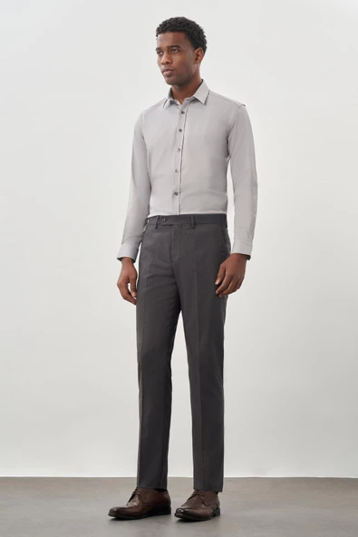 Koyu Füme Esnek Yandan Cepli Comfort Fit Classic Pantolon 1003245207 ürün görseli 1