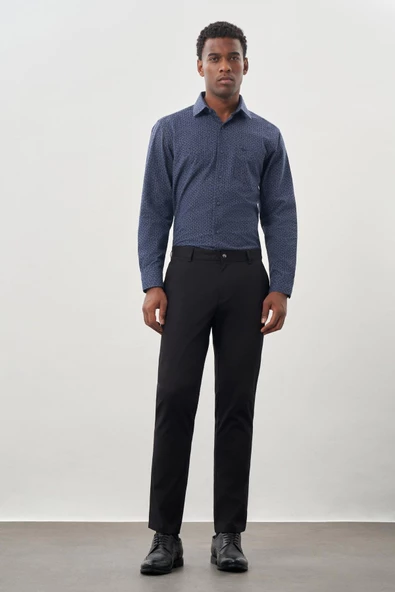 Siyah Pamuklu Yandan Cepli Casual Slim Fit Chino Pantolon 1003245168 ürün görseli 1