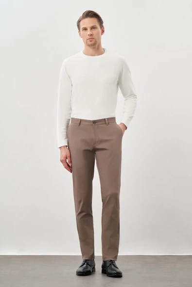 Haki Pamuklu Yandan Cepli Casual Slim Fit Chino Pantolon 1003245168 ürün görseli 1