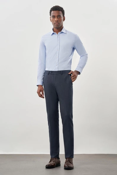 Lacivert Esnek Yandan Cepli Slim Fit Classic Pantolon 1003245209 ürün görseli 1