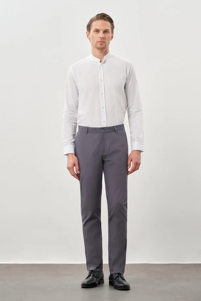 Füme Pamuklu Yandan Cepli Casual Slim Fit Chino Pantolon 1003245168 ürün görseli 1