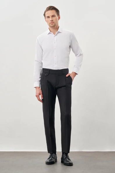 Siyah Yandan Cepli Classic Slim Fit Modelli Pantolon Pantolon 1003245172 ürün görseli 1