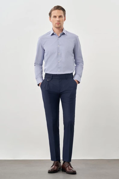 Lacivert Yandan Cepli Classic Slim Fit Modelli Pantolon Pantolon 1003245173 ürün görseli 1