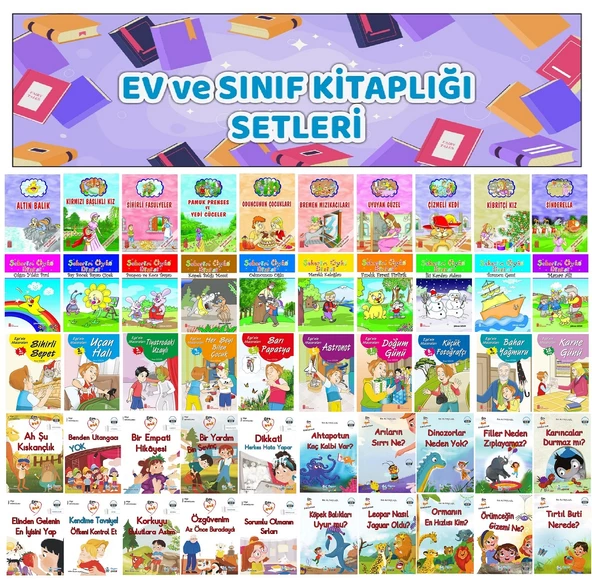 1.Sınıf Ev ve Sınıf Kitaplığı İçin Büyük Boy Eğlenceli 50 li Hikaye Seti (16 Yaprak) ürün görseli 1