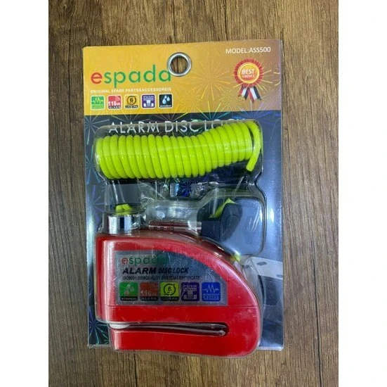 Espada Alarmlı Disk Kilidi Kırmızı Renk ürün görseli 1