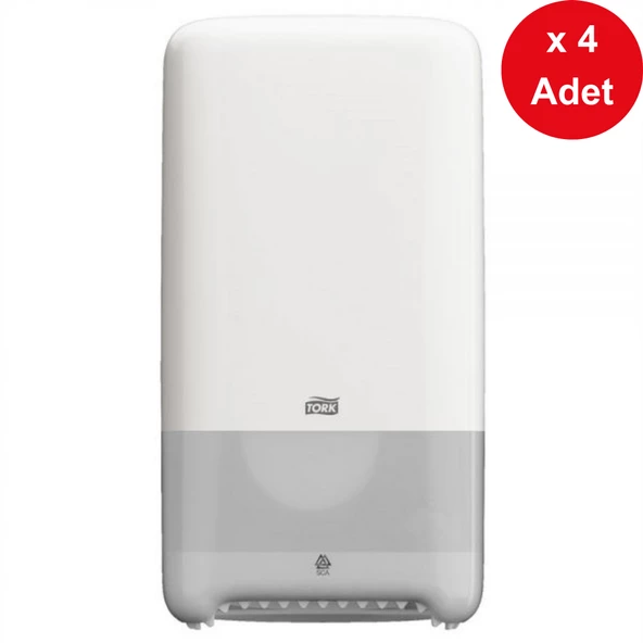 Tork Çift Rulo Tuvalet Kağıdı Dispenseri Beyaz x 4 Adet (557500) ürün görseli 1