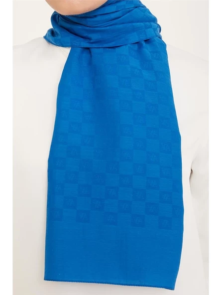 Trend P.monogram Şal 2 21162 Saks Mavisi - Resim 2
