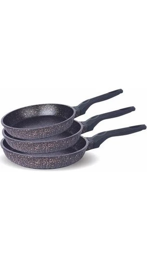 FMS Döküm Granit 3 Parça Tava Seti Siyah -  D3000S (20-24-28 Cm) ürün görseli 1