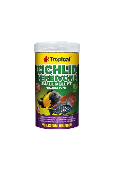 Tropical Cichlid Herbivore Small Pellet 250ML 90GR ürün görseli 1