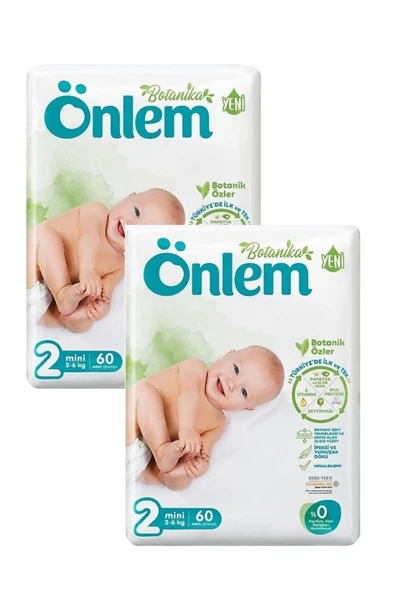 Botanika 2 Beden Bebek Bezi Ikili Jumbo Mini 60 Lı X 2 Adet ürün görseli 1